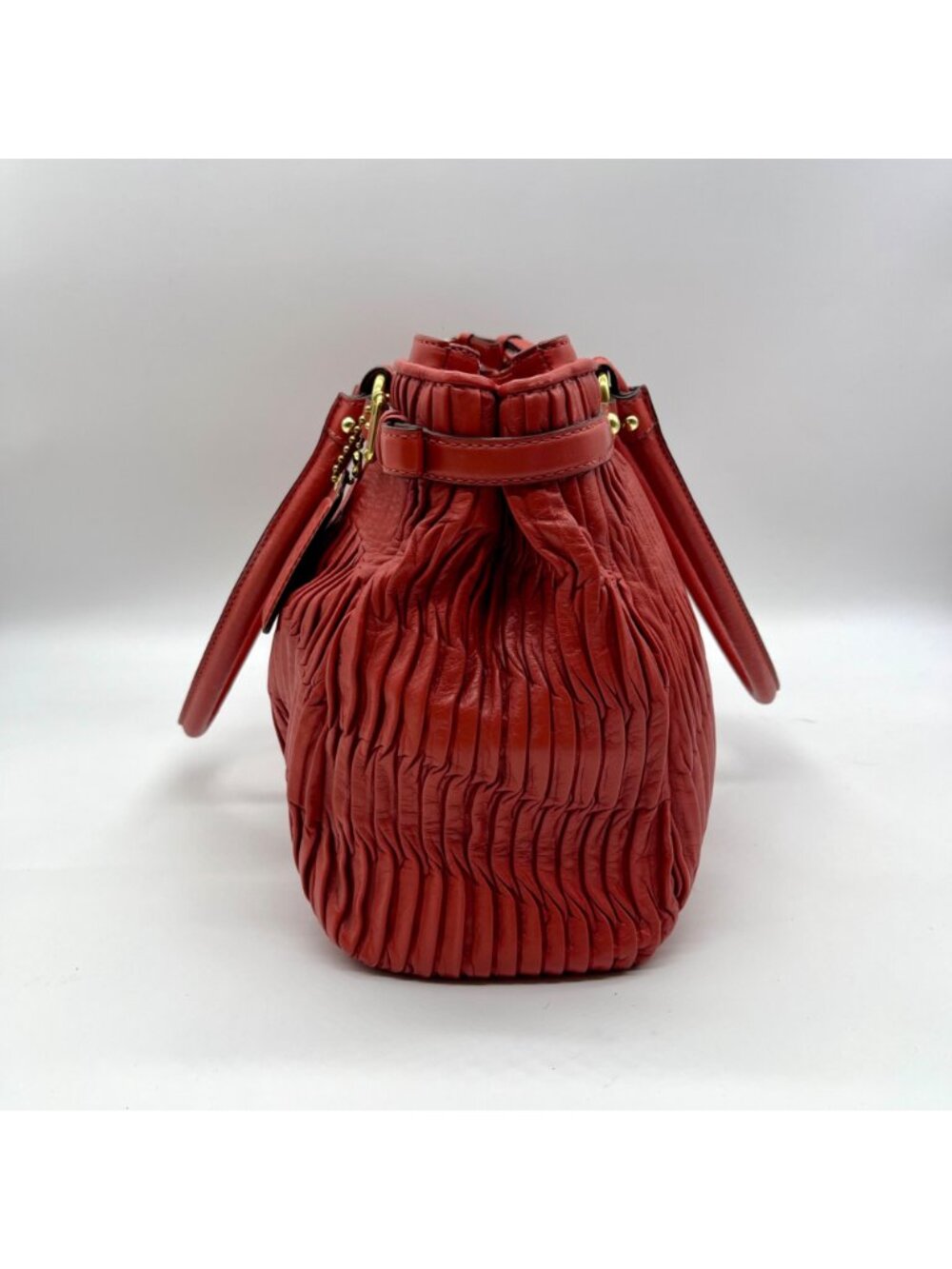 Coach Coral Gathered Leather Satchel Bag-22325 - Picture 4 of 12
